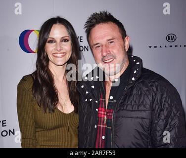 Park CITY, UTAH - 25 GENNAIO: Christina McLarty e David Arquette partecipano Alla Cena dei premi di gala della Creative Coalition's Spotlight Initiative presso la suite Kia Telluride Supper il 25 gennaio 2020 a Park City, Utah. Foto: ImageSPACE/MediaPunch Foto Stock