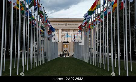 Il Palazzo delle Nazioni è sede dell'Ufficio delle Nazioni Unite di Ginevra, situato a Ginevra, Svizzera. Fu costruito tra il 1929 e il 1938 per servire Foto Stock