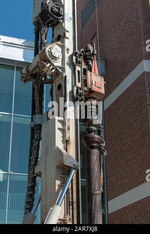 Primo piano del carro di perforazione sul Navy Pier Foto Stock