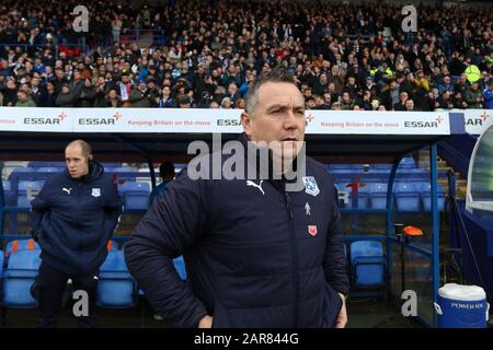 Birkenhead, Regno Unito. 26th Gen 2020. Tranmere Rovers Manager Micky Mellon durante la quarta partita della fa Cup tra Tranmere Rovers e Manchester United a Prenton Park il 26th gennaio 2020 a Birkenhead, Inghilterra. (Foto di Richard Ault/phcimages.com) Credit: PHC Images/Alamy Live News Foto Stock