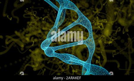 La scienza del DNA nuova tecnologia ologramma - illustrazione 3D Foto Stock