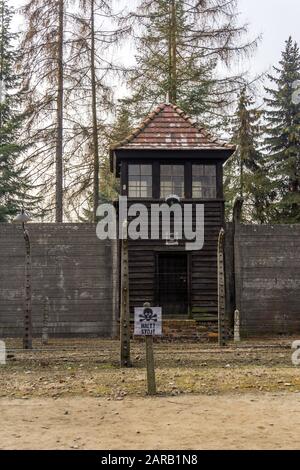 Campo di concentramento di Auschwitz, Oświęcim, Polonia Foto Stock