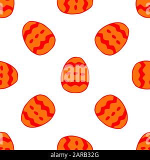 Motivo senza cuciture uovo di Pasqua decorato. Cibo tradizionale per le vacanze ortodosse e cattoliche. buona pasqua. Adatto come carta da imballaggio, stampa, texti Illustrazione Vettoriale