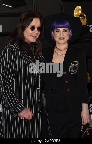 26 gennaio 2020, Los Angeles, CA, USA: Los ANGELES - 26 GENNAIO: Ozzy Osbourne, Kelly Osbourne al 62nd Grammy Awards allo Staples Center il 26 gennaio 2020 a Los Angeles, CA (Credit Image: © Kay Blake/ZUMA Wire) Foto Stock