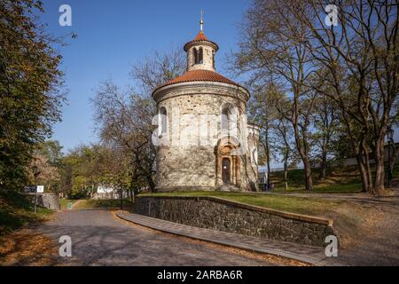 Rotunda di San Martino a Praga a Vysehrad. Foto Stock