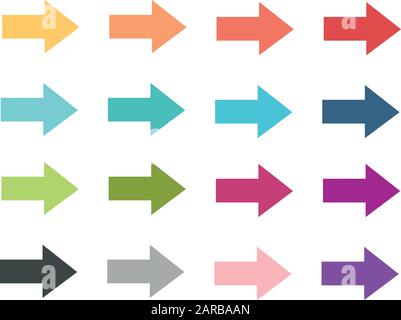 Serie di icone a freccia colorate Illustrazione Vettoriale