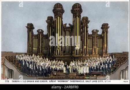 Mormon Tabernacle organo e coro, Salt Lake City, Utah, USA. Foto Stock