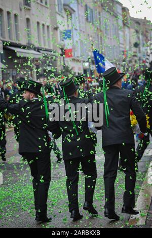 26 Gennaio 2020, Villefranche-Sur-Saône, Auvergne-Rhône-Alpi, Francia. Giorno del conscript. Festa annuale che è una tradizione a Villefranche-sur-Saôn Foto Stock