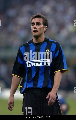 Milano Italia 13 Maggio 2003, Stadio 'G.MEAZZA SAN SIRO', UEFA Champions League 2002/2003, FC Inter - AC Milan : Fabio Cannavaro durante la partita Foto Stock