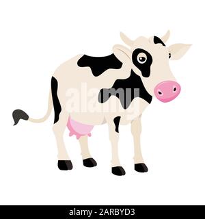 Mucca. Cute vacca cartone animato. Illustrazione vettoriale Illustrazione Vettoriale