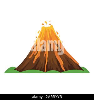 Icona del vulcano, illustrazione del vettore cartoon Illustrazione Vettoriale