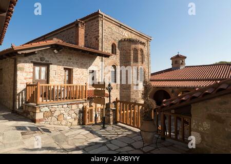 Kalabaka, Grecia. All'interno del Grande Meteoron (Megalo Meteoro), un monastero bizantino di Meteora Foto Stock