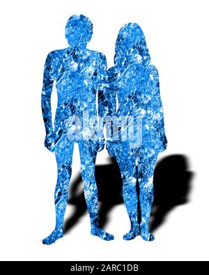 Acqua contenuta nei corpi umani. Foto Stock