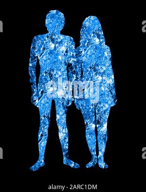 Acqua contenuta nei corpi umani. Foto Stock