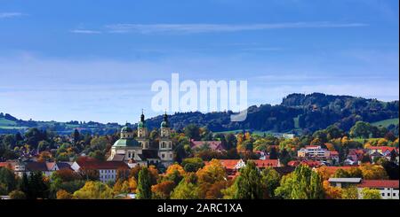 Veduta aerea di Kempten una delle città più antiche della Germania Foto Stock