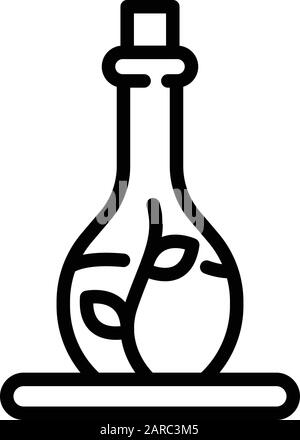 Twig in un'icona matraccio, stile di contorno Illustrazione Vettoriale