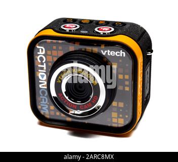 Fotocamera con azione di kidizoom VTech, sfondo bianco, ritaglio Foto Stock