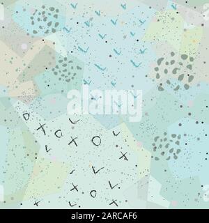 Carino Seamless Pattern. Disegnato a mano design a sfera pastello con strisce marrone su sfondo bianco con piccoli puntini. Abstract stile design. Illustrazione Vettoriale Illustrazione Vettoriale