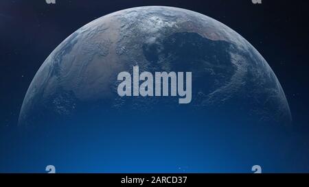 Pianeta Terra visto dallo spazio , illustrazione 3d. Foto Stock