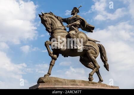 Tashkent, Uzbekistan - 3 Novembre 2019: Monumento Ad Amir Timur. Monumento a Amir Timur a Tashkent. Foto Stock