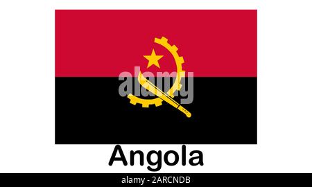 Bandiera di Angola.Angola Icona illustrazione, bandiera nazionale per paese di Angola isolato, bandiera Illustrazione Vettoriale