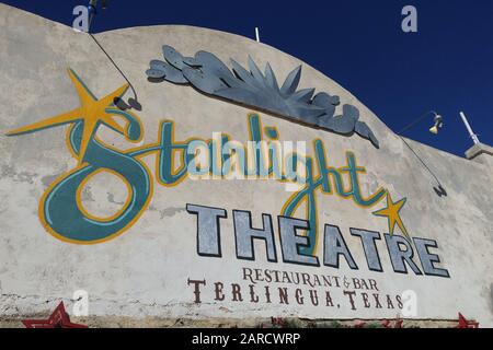 Starlight Theatre Sign in Terlingua, Texas Foto Stock