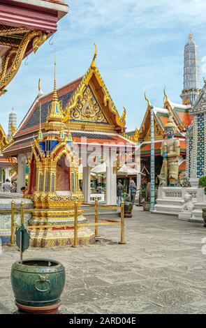 Il Wat Phra Kaew, il Grand Palace, Bangkok, Thailandia Foto Stock