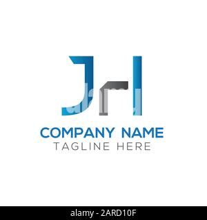 Modello vettore di disegno con logo Letter JH. Illustrazione Iniziale Del Vettore Jh Di Disegno Della Lettera Collegata Illustrazione Vettoriale