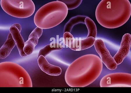 La parola nCoV composta da coronavirus all'interno dell'arteria, rendering 3D. Foto Stock