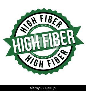 Etichetta in fibra alta o adesivo su sfondo bianco, illustrazione vettoriale Illustrazione Vettoriale