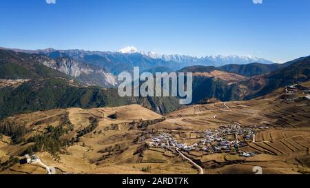 Veduta aerea del paesaggio di Yunnan, Cina Foto Stock