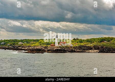 Faro Di Portland Head, Portland, Maine, U.s.a. Foto Stock