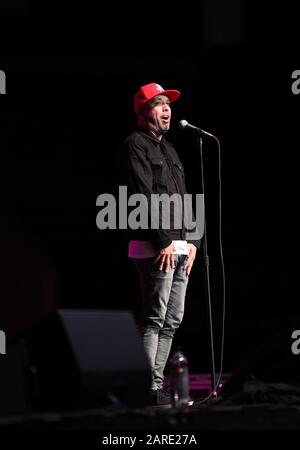 24 gennaio 2020, Norfolk, Virginia, USA: Jo KOY porta le risate alla Chartway Arena della Old Dominion University, Norfolk, Virginia il 24 gennaio 2020. Foto Â© Jeff Moore (Credit Image: © Jeff Moore/ZUMA Wire) Foto Stock