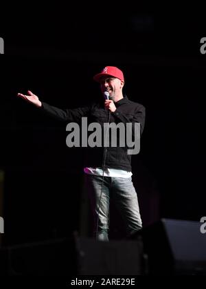 24 gennaio 2020, Norfolk, Virginia, USA: Jo KOY porta le risate alla Chartway Arena della Old Dominion University, Norfolk, Virginia il 24 gennaio 2020. Foto Â© Jeff Moore (Credit Image: © Jeff Moore/ZUMA Wire) Foto Stock