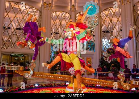 Le creazioni floreali all'hotel Wynn Palace a Macau Foto Stock