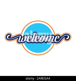 Lettere/parole di benvenuto su sfondo bianco. Illustrazione del saluto di celebrazione Illustrazione Vettoriale