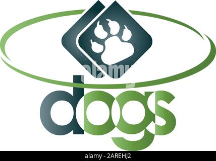 Paw, cani, animali, logo Illustrazione Vettoriale