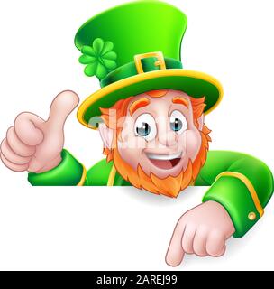 Cartello Di Puntamento Del Contenitore Del Giorno Di Leprechaun St Patricks Illustrazione Vettoriale