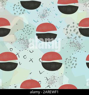 Carino scandinavo Pattern di Terracotta in colori moderni. Moderna arte astratta per le stampe. Il design nordico. Illustrazione Vettoriale