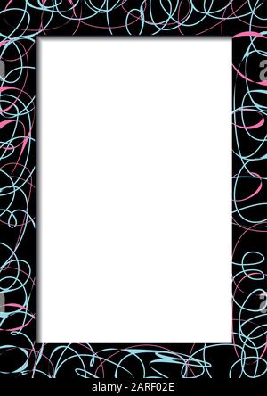 Cornice scura astratta con scarabocchi Illustrazione Vettoriale