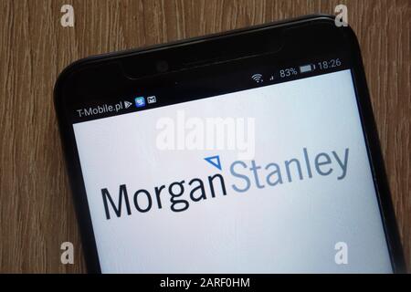 Logo Morgan Stanley visualizzato su uno smartphone moderno Foto Stock