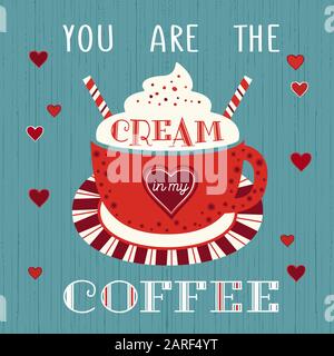 Poster divertente di saluto del giorno di San Valentino Illustrazione Vettoriale