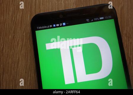 Il logo Toronto-Dominion Bank viene visualizzato su uno smartphone moderno Foto Stock