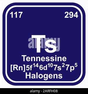 Tennessine Tavola periodica degli elementi illustrazione vettoriale eps 10 Illustrazione Vettoriale