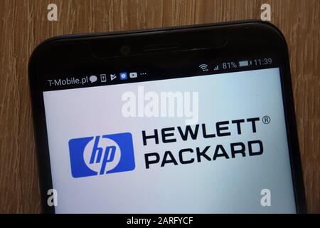 Logo Hewlett Packard visualizzato su uno smartphone moderno Foto Stock