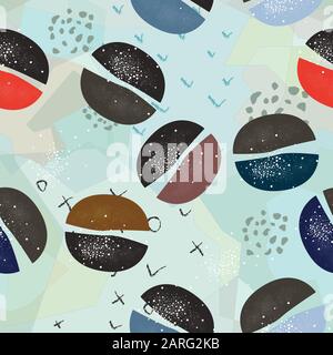 Carino scandinavo Pattern di Terracotta in colori moderni. Moderna arte astratta per le stampe. Il design nordico. Illustrazione Vettoriale