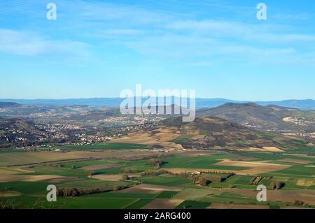 Punto panoramico da una cima di montagna Foto Stock