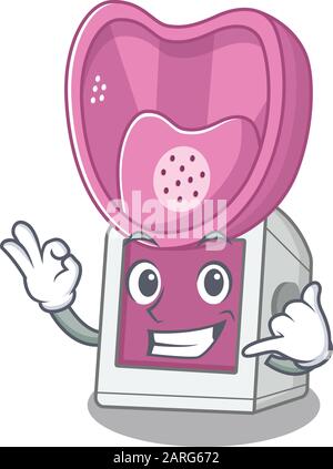 Mi chiami divertente inalatore di vapore mascotte stile immagine Illustrazione Vettoriale