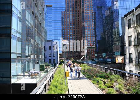 High Line Park, Manhattan, New York City, New York, Stati Uniti D'America, Nord America Foto Stock