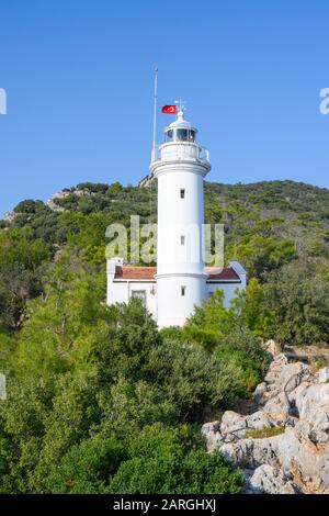 Asien, Türkei, Provinz Antalya, Kumluca, Kap Gelidonya, Leuchtturm Foto Stock